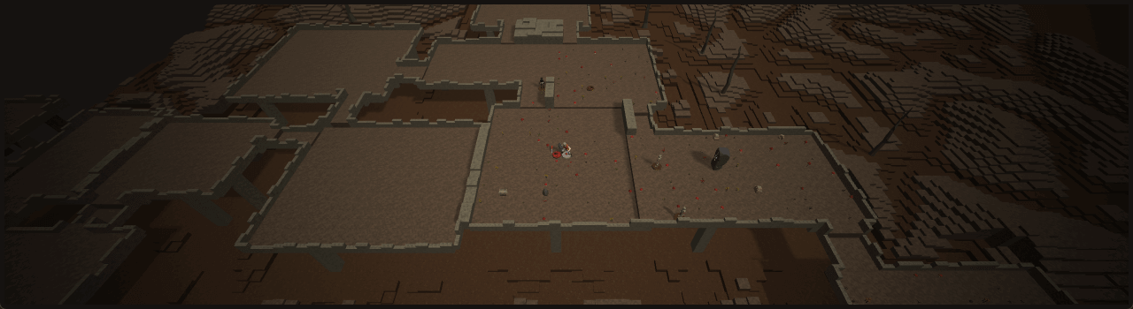 A generated dungeon level in MudGate